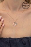 Swarovski Taşlı Sarmaşık Model Rose Kaplama Gümüş Crystal Kolye