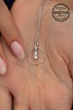Swarovski Taşlı Halka Üç Taşlı Model Rose Kaplama Gümüş Crystal Kolye