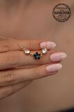 Swarovski Taşlı Yıldız Model Rose Kaplama Gümüş Crystal Kolye