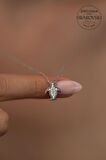 Swarovski Taşlı Penguen Model Gümüş Zirconia Kolye