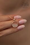 Swarovski Taşlı Yarım Daire Model Rose Kaplama Gümüş Zirconia Kolye