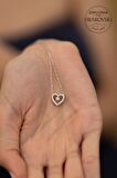 Swarovski Taşlı Kalp ve Tektaş Model Gümüş Zirconia Kolye