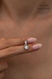 Swarovski Taşlı Damla ve Halka Model Gümüş Zirconia Kolye