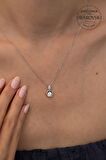 Swarovski Taşlı Damla ve Halka Model Gümüş Zirconia Kolye
