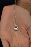 Swarovski Taşlı Damla ve Halka Model Gümüş Zirconia Kolye