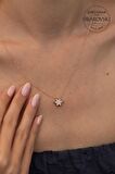 Swarovski Taşlı Altı Köşeli Yıldız Model Rose Kaplama Gümüş Zirconia Kolye