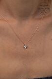 Swarovski Taşlı Dört Taş Model Rose Kaplama Gümüş Zirconia Kolye