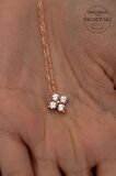 Swarovski Taşlı Dört Taş Model Rose Kaplama Gümüş Zirconia Kolye