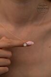 Swarovski Taşlı Kar Tanesi Model Rose Kaplama Gümüş Zirconia Kolye