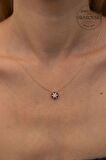 Swarovski Taşlı Kar Tanesi Model Rose Kaplama Gümüş Zirconia Kolye