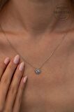 Swarovski Taşlı Yuvarlak Model Rose Kaplama Gümüş Zirconia Kolye