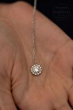 Swarovski Taşlı Yuvarlak Model Rose Kaplama Gümüş Zirconia Kolye
