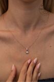 Swarovski Taşlı Damla ve Halka Model Rose Kaplama Gümüş Zirconia Kolye
