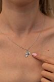 Swarovski Taşlı Aşık ve Kalp Model Gümüş Zirconia Kolye