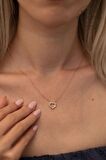 Swarovski Taşlı Kalp ve Tektaş Model Rose Kaplama Gümüş Zirconia Kolye