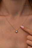 Swarovski Taşlı Yonca Model Rose Kaplama Gümüş Zirconia Kolye