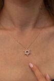 Swarovski Taşlı Kar Tanesi Model Rose Kaplama Gümüş Zirconia Kolye