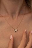 Swarovski Taşlı Çift Kalp Model Rose Kaplama Gümüş Zirconia Kolye