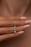 Swarovski Taşlı Üç Taş Model Gümüş Zirconia Kolye