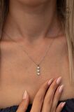 Swarovski Taşlı Üç Taş Model Gümüş Zirconia Kolye