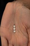 Swarovski Taşlı Üç Taş Model Gümüş Zirconia Kolye