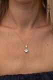Swarovski Taşlı Baget Model Gümüş Zirconia Kolye