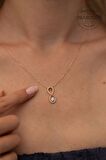 Swarovski Taşlı Sonsuzluk Model Rose Kaplama Gümüş Zirconia Kolye