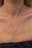 Swarovski Taşlı Dört Taş Model Gümüş Zirconia Kolye