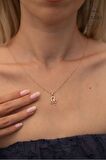 Swarovski Taşlı Kelebek Model Rose Kaplama Gümüş Zirconia Kolye