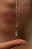 Swarovski Taşlı Üçtaş Model Gümüş Zirconia Kolye