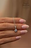 Swarovski Taşlı Tektaş Model Gümüş Zirconia Kolye