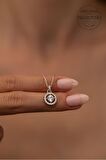 Swarovski Taşlı Yuvarlak Model Gümüş Zirconia Kolye