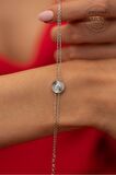 Swarovski Taşlı Yuvarlak ve Tektaş Model Rose Kaplama Gümüş Zirconia Bileklik