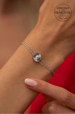 Swarovski Taşlı Yuvarlak ve Tektaş Model Rose Kaplama Gümüş Zirconia Bileklik