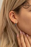 Swarovski Taşlı Mekik Model Rose Kaplama Gümüş Crystal Küpe