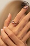 Swarovski Taşlı Çift taş Model Rose Kaplama Gümüş Crystal Yüzük