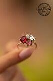 Swarovski Taşlı Yaprak Model Rose Kaplama Gümüş Crystal Yüzük
