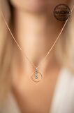 Swarovski Taşlı Üçtaşlı Halka Model Rose Kaplama Gümüş Crystal Kolye