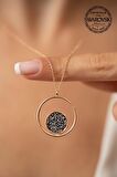 Swarovski Taşlı Halka Model Rose Kaplama Gümüş Crystal Kolye