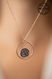 Swarovski Taşlı Halka Model Rose Kaplama Gümüş Crystal Kolye