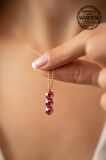 Swarovski Taşlı Üçtaş Model Rose Kaplama Gümüş Crystal Kolye