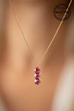 Swarovski Taşlı Üçtaş Model Rose Kaplama Gümüş Crystal Kolye