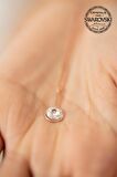 Swarovski Taşlı Çubuk ve Tektaş Model Rose Kaplama Gümüş Crystal Kolye