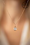 Swarovski Taşlı Tektaş Model Rose Kaplama Gümüş Crystal Kolye