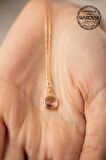 Swarovski Taşlı Tektaş Model Rose Kaplama Gümüş Crystal Kolye