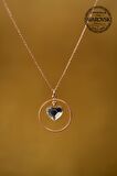 Swarovski Taşlı Halka ve Kalp Model Rose Kaplama Gümüş Crystal Kolye