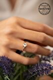 Swarovski Taşlı Tektaş Model Rose Kaplama Gümüş Crystal Yüzük