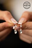 Swarovski Taşlı Mekik Model Rose Kaplama Gümüş Crystal Küpe