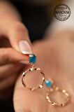 Swarovski Taşlı Halka ve Oval Model Rose Kaplama Gümüş Crystal Küpe