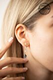 Swarovski Taşlı Damla ve Mekik Model Rose Kaplama Gümüş Crystal Küpe